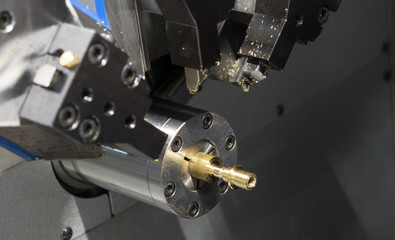 Operator machining automotive part