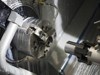 Operator machining automotive part