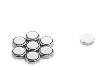 Lithium batteries isolated on white