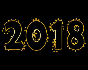 Happy new year 2018 vector background.