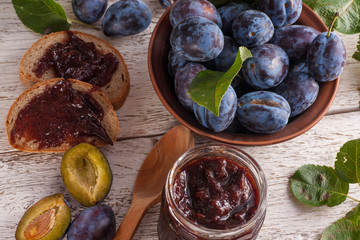 Plums with jam