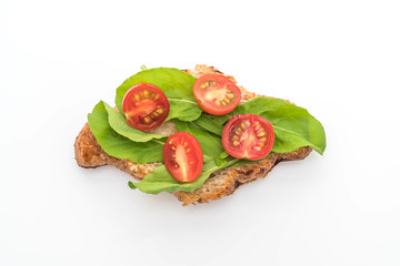 tomatoes croissant sandwich - healthy or vegan food style