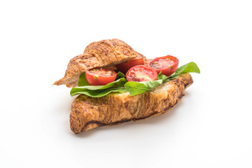 tomatoes croissant sandwich - healthy or vegan food style
