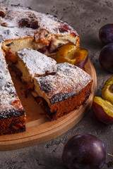 Pie with plums