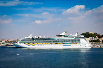 Cruise ship docked in Cartagena, Spain