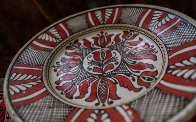 Beautiful red traditional plate