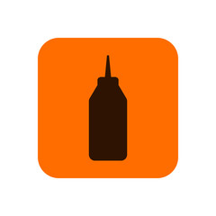 Fast food, ketchup, sauce. Flat silhouette, icon, or object. Vector