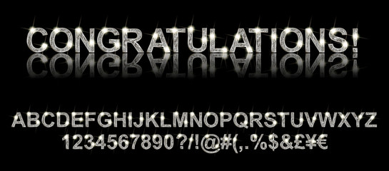 Congratulations. Silver alphabet