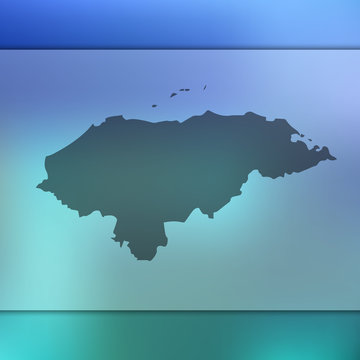 Honduras map. Blurred background with silhouette of Honduras map. Vector silhouette of Honduras map