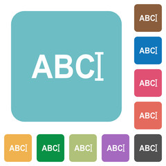 Typing text with cursor rounded square flat icons