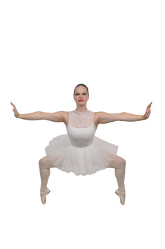 Woman ballerina with pointe shoes