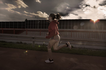 Sunrise running woman
