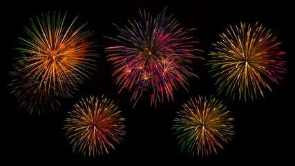 Firework isolated on black
