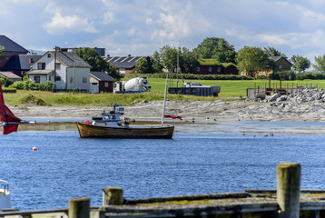 Fototapeta na wymiar Typical Scandinavian fishing and farming village