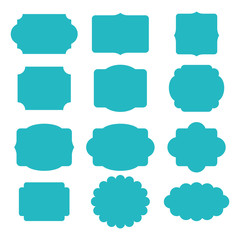 Vector set of decorative vintage tags, frames for scrapbook and wedding invitation design. Winter collection