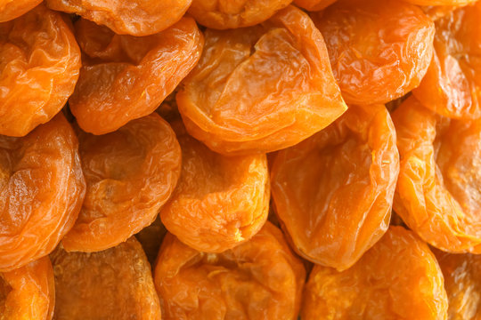 Dried apricots as background