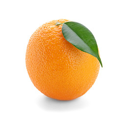 Yummy fresh orange on white background
