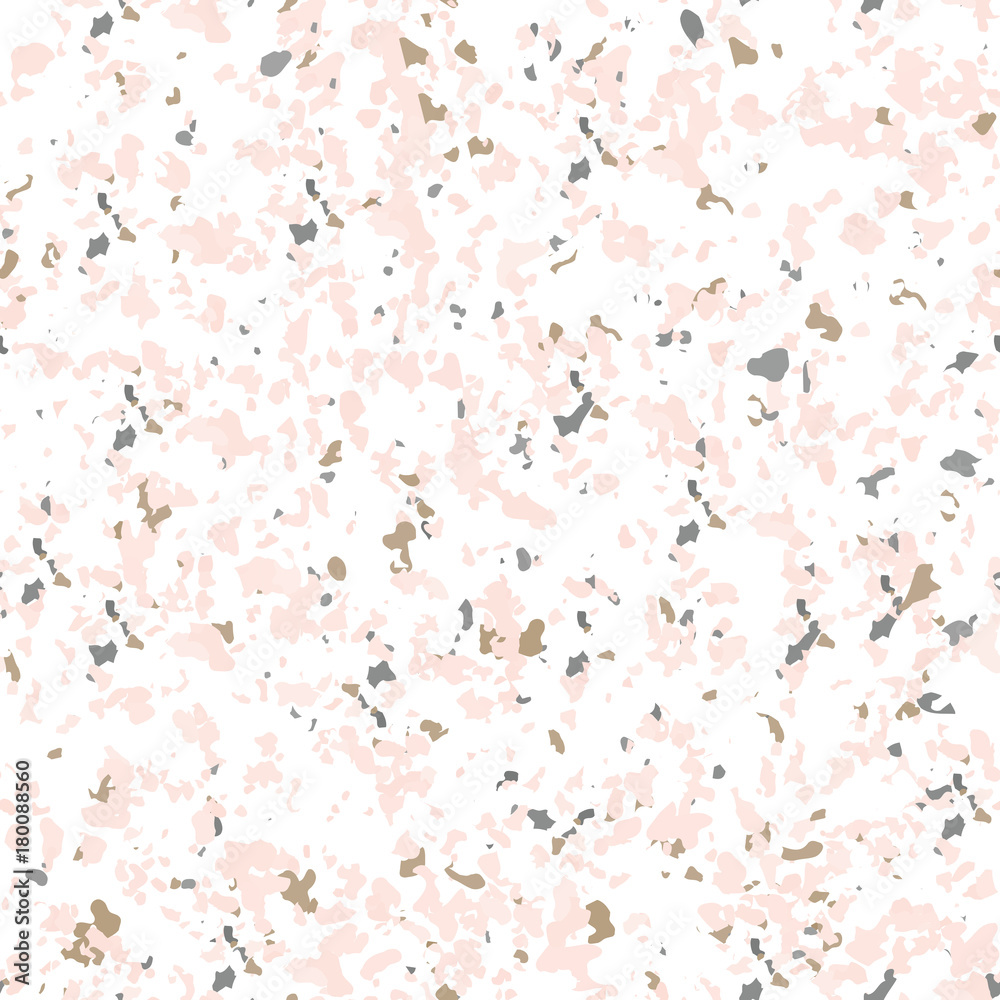 Poster Terrazzo textured surface modern abstract pattern. Vector seamless repeat in soft pastel colors with abstract camouflage shapes.