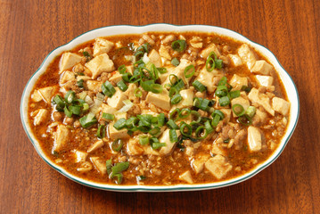 Mapo Tofu - Tofu and minced pork cooked with chili bean 