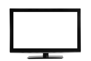 Modern TV set, isolated on white