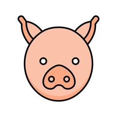 Pork icon animal vector design logo illustration