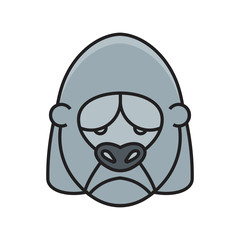 King kong icon animal vector design logo illustration