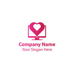 love computer logo design