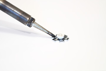 Soldering light-emitting diodes LED own hands