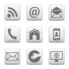 Contact buttons set, e-mail icons for website