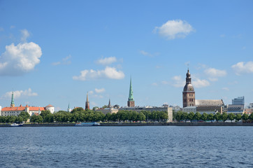 Fototapeta premium Daugava's embankment of the Latvian city Riga