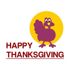 Fototapeta na wymiar happy thanksgiving card. turkey chicken. vector. editable.