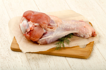 Raw turkey leg