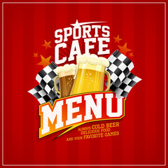Sports cafe menu card