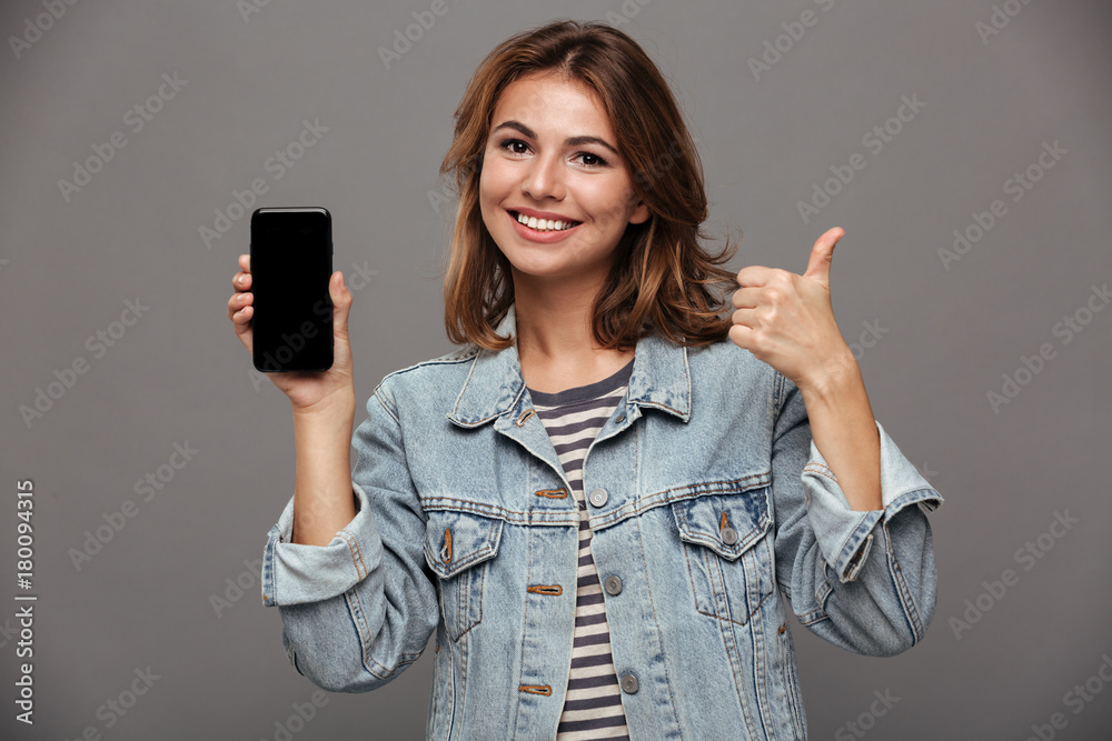 Sticker portrait of a happy cheery teenage girl