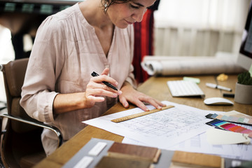 Businesswoman working in office