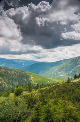 Obraz premium Labský důl, Pančavský vodopád, Krkonoše, Giant Mountains, Riesengebirge, Karkonosze, Dolina Łaby rozległa panoramaa