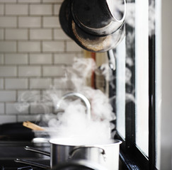 Cooking station in the kitchen
