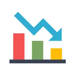 Bar Chart Vector Icon. Flat icon isolated on the white background. Editable EPS file. Vector illustration.