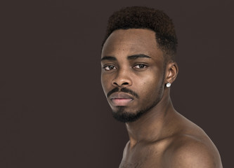 Men Portrait Serious Thoughful Studio