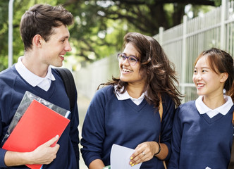 Students on their way home from school