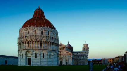 The basilica, baptistery and the Leaning Tower of Pisa,Italy