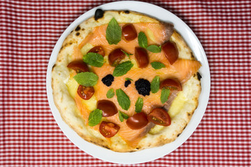 tasty pizza on a the table