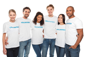 multiethnic group of volunteers