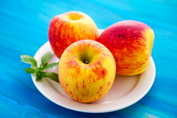 Healthy apple on plate