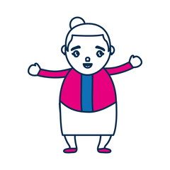 old woman icon over white background vector illustration