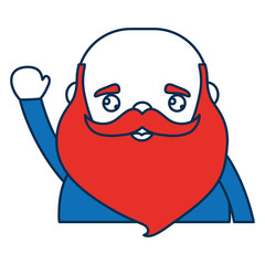 cartoon relaxed santa claus icon over white background vector illustration