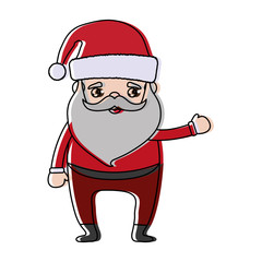 cartoon santa claus icon over white background colorful design vector illustration