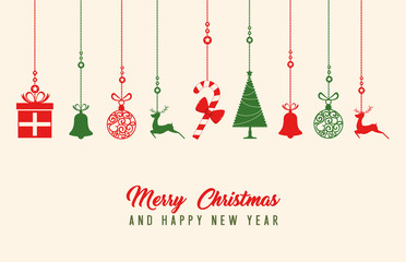 colorful and bright merry christmas background