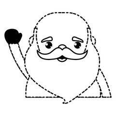 cartoon relaxed santa claus icon over white background vector illustration