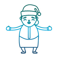 Obraz premium cartoon woman with christmas hat icon over white background colorful design vector illustration